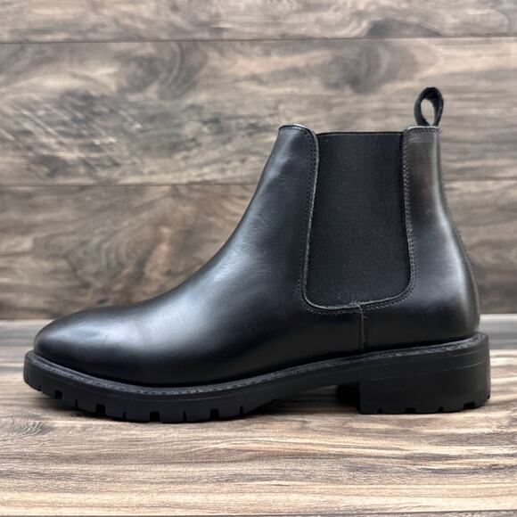NWOB Steve Madden 9.5M Leopold Black Leather Chelsea Boots Bootie - Picture 6 of 13